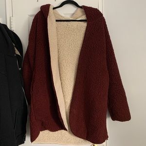 UO fleece reversible hooded sweater